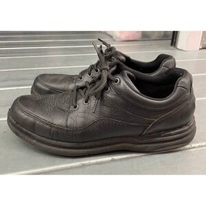 Rockport World Tour Classic Oxford Shoes Mens‎ Size 10 Black Leather Walking